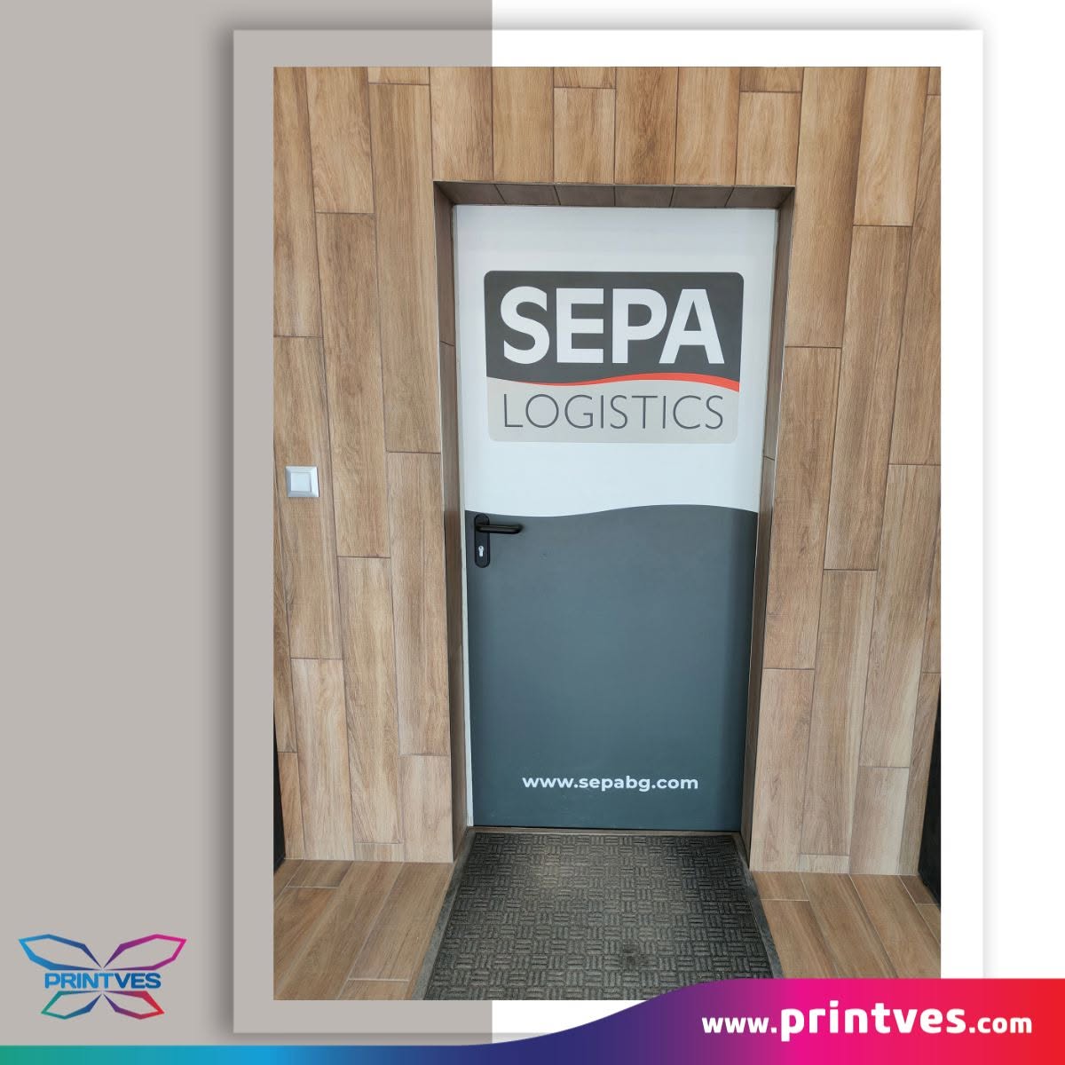 Врата с табела на логистична фирма SEPA Logistics
